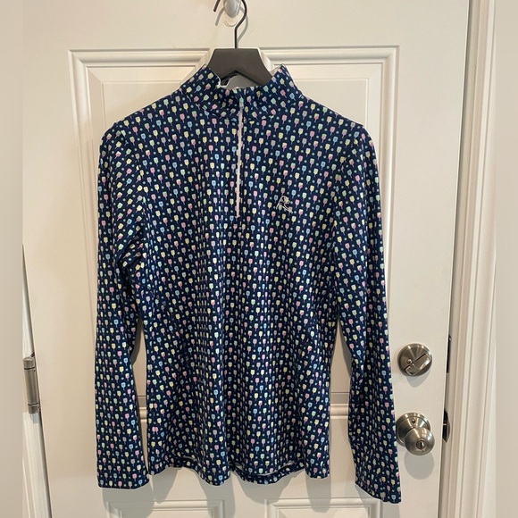 Rhoback Women’s Quarter Zip QZip Pickle Ball Pattern Rare Size M - Picture 1 of 8